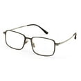 thumbnail image 1 of Men Aluminum Optical Frame Wide Fitment Reading Glasses with Titanium Temple Rectangular 144MM Ti02 +1.50, 1 of 4