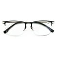 thumbnail image 1 of Men Aluminum Optical Frame Wide Fitment Rectangular Reading Glasses with Titanium Temple Half Rimless 145MM Ti03 +2.00, 1 of 5