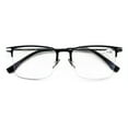 thumbnail image 1 of Men Aluminum Optical Frame Wide Fitment Rectangular Reading Glasses with Titanium Temple Half Rimless 145MM Ti03 +2.75, 1 of 4