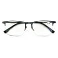 thumbnail image 1 of Men Aluminum Optical Frame Wide Fitment Rectangular Reading Glasses with Titanium Temple Half Rimless 145MM Ti03 +2.75, 1 of 5