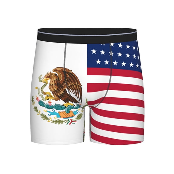 Men America Mexican Flag Boxer Briefs Moisture Wicking Funny Boxer Shorts