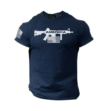 Men America T Shirt US Flag T-Shirt