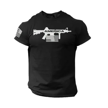 Men America T Shirt US Flag T-Shirt