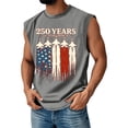 thumbnail image 1 of Men American Flag Patriotic Tank Top 4th Of July Independence Day Tank Top Retro American Flag Graphic Sleeveless Patriotic Tank We the People Crew-Neck Cut Off Shirts,Gray XL, 1 of 3