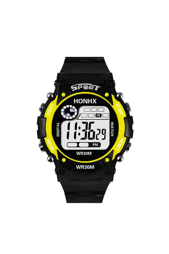 Men Analog Digital Military Sport LED Wrist Watch, Rvkxad Quartz Digital Display Sport Watch, 5ATM Water Resistant Silicone Rubber Strap for Swimming Shower Diving, Yellow