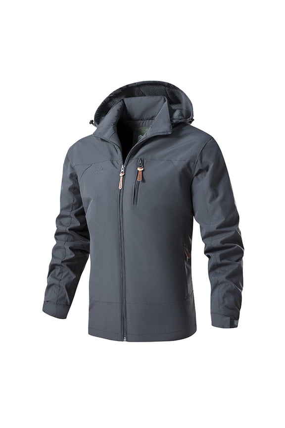 Men And Winter Youth Coat Windproof Warm Youth Hooded Solid Color Plus Size Jacket