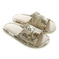 thumbnail image 1 of Men And Women Comfort Linen Slippers Washable Flat Open-Toe Indoor Shoes with Non-Slip Sole, 1 of 4