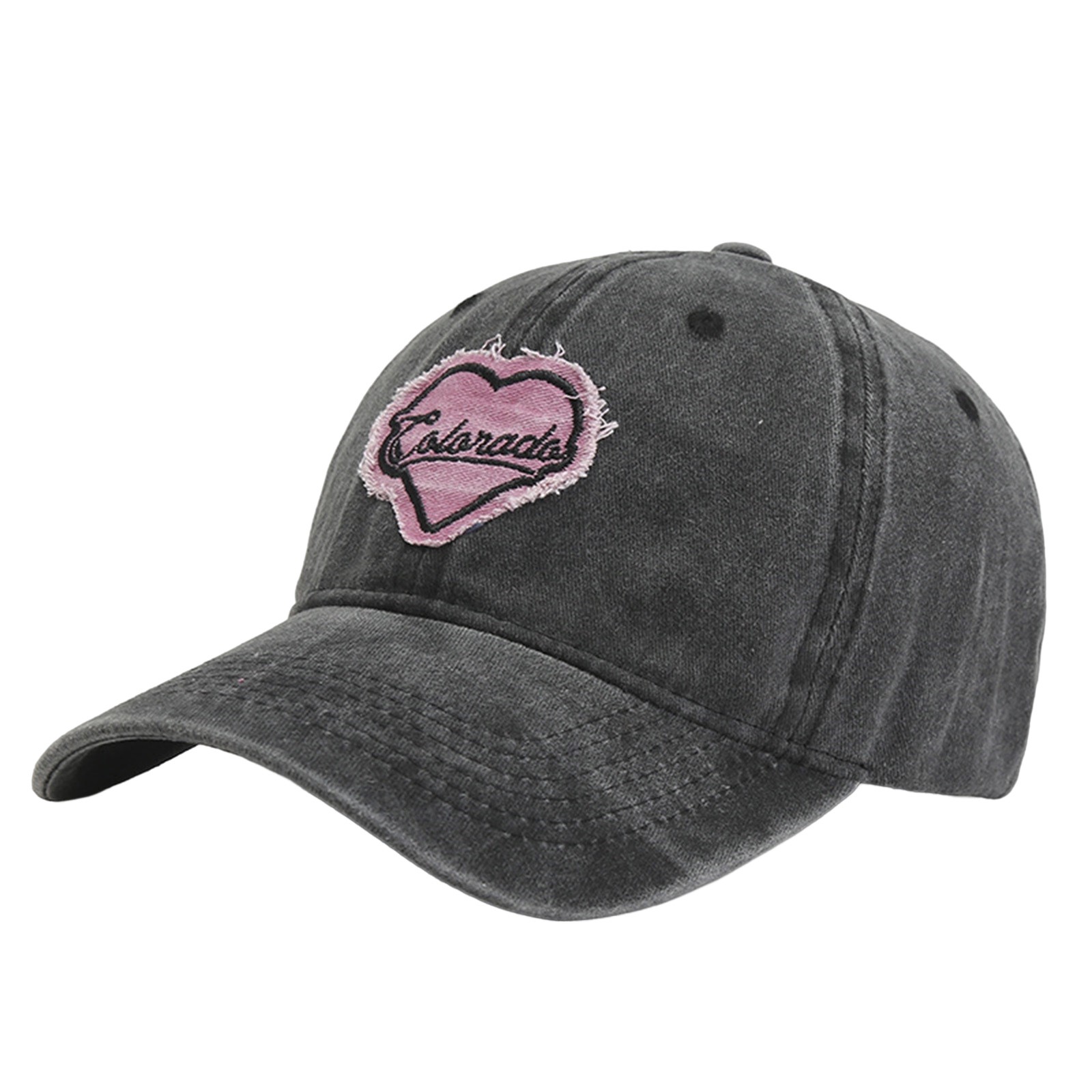 Men And Women' Hat Fashion Love Baseball Cap Ripped Denim Peaked