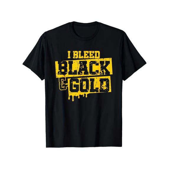 Men And Women I Bleed Black And Golden Game Day T-Shirt