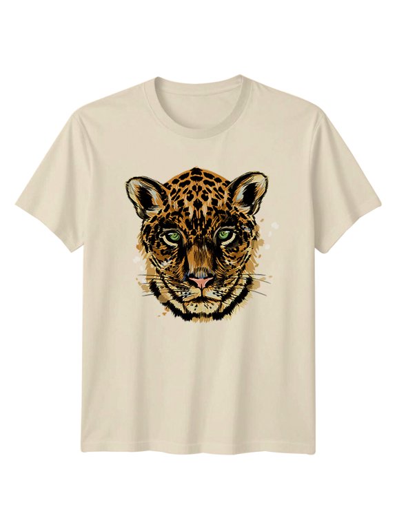 Men And Women Leopard Face Animal T-Shirt
