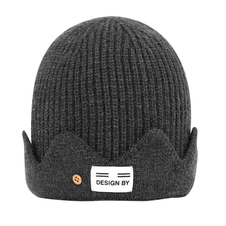 Men and Women Outdoor Knitted Wool Hat Warm Sports Knitted Melon Hat Woolen Hat, adult Unisex, Size: One size, C