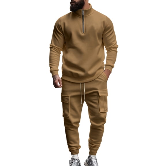 Men And Women Sports Suit Autumn And Winter Leisure Solid Color Zipper Sweater Pants With Sports Suit