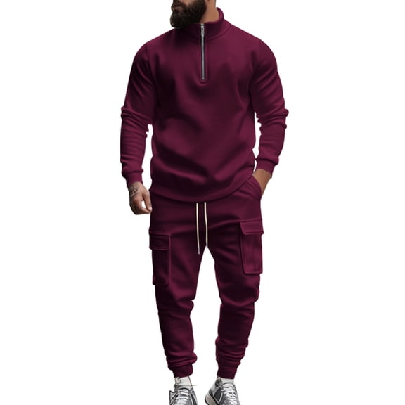 Men And Women Sports Suit Autumn And Winter Leisure Solid Color Zipper Sweater Pants With Sports Suit