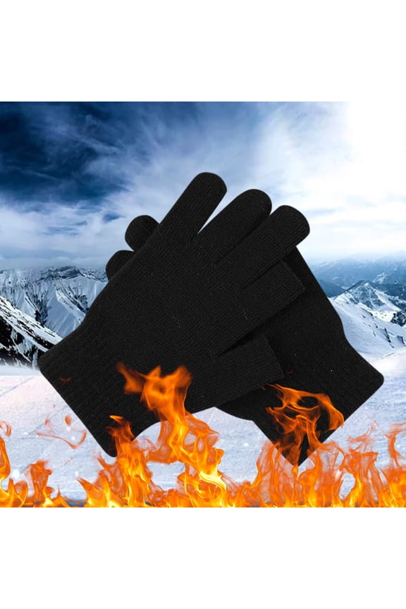Men And Women Writing Gloves Stretch Knitted Wool Show Finger Solid Color Cycling Gloves Outdoor Accessories