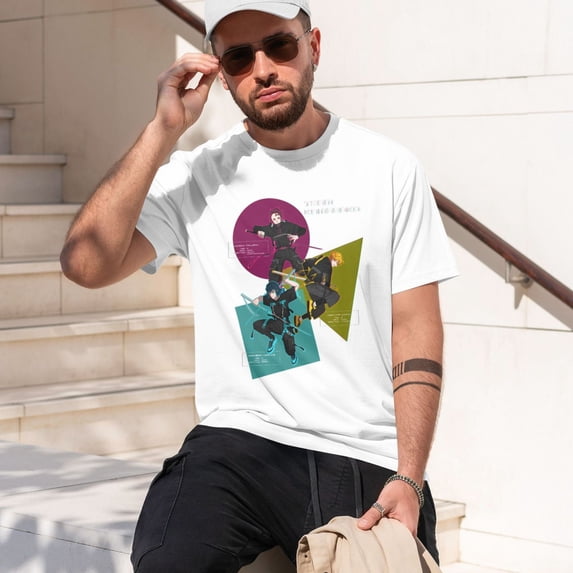 Men Anime Demon Slayer Shirt Kamado Tanjirou Print T-Shirts Cosplay Shirts Fashion Casual Shirt White -Small