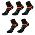thumbnail image 1 of Men Ankle Athletic Socks Sweat Absorbent Breathable Arch Cushioning Running Basketball Socks 8-13 (5 Pairs) Black, One Size, 1 of 2