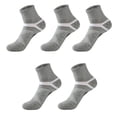 thumbnail image 1 of Men Ankle Athletic Socks Sweat Absorbent Breathable Arch Cushioning Running Basketball Socks 8-13 (5 Pairs) Grey, One Size, 1 of 2