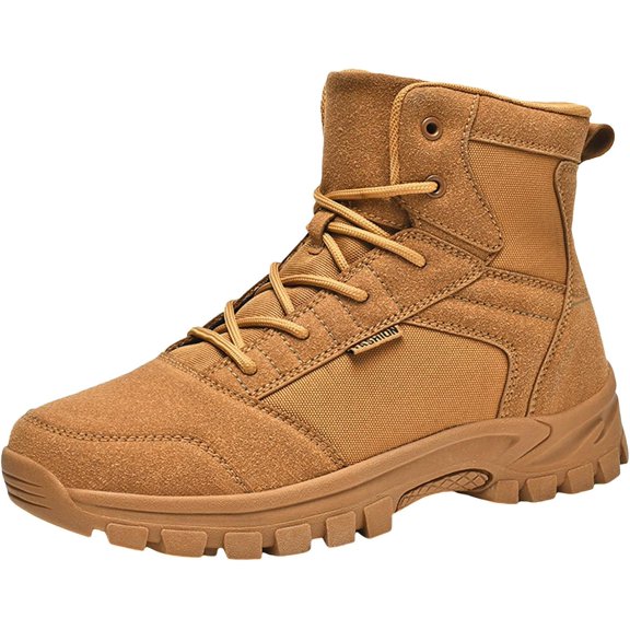 Men Ankle Boots Fashionable New Pattern Simple Solid Color Thick Sole Outdoor Hiking Lace Up Mens Dress Shoes Boot