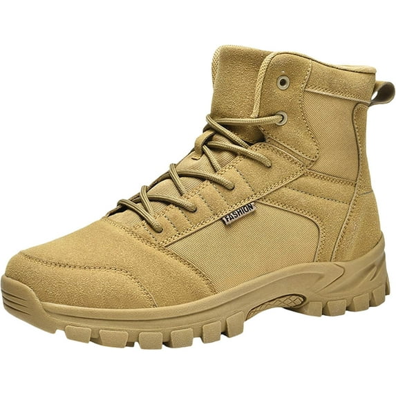 Men Ankle Boots Fashionable New Pattern Simple Solid Color Thick Sole Outdoor Hiking Lace Up Mens Dress Shoes Boot