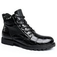 thumbnail image 1 of Men Ankle Boots Western Vintage Faux Leather Waterproof Lace Up High Top Casual Leather Boots Combat Boots Short Boots, 1 of 6