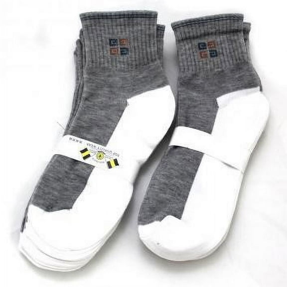 Men Ankle Crew Socks - Random Color and Logo -5 CT