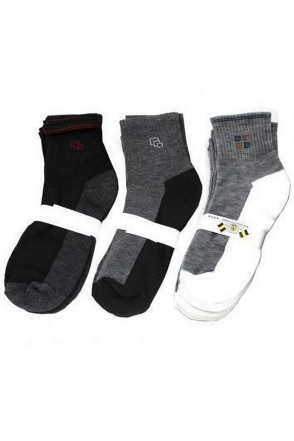 Men Ankle Crew Socks - Random Color and Logo -5 CT