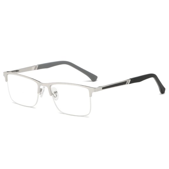 Men Anti-blue Light Business Reading Glasses 3.00 Fashion Spring Hinge Silver Metal Readers +3.00 Strength
