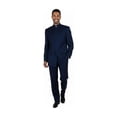 thumbnail image 1 of Men Apollo King Banded Collarless suit Mandarin 5 Hidden Button Panel AG52 Navy, 1 of 11
