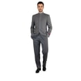 thumbnail image 1 of Men Apollo King Banded Collarless suit Mandarin 5 Hidden Button Pastor AG53 Gray, 1 of 9