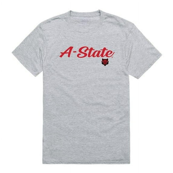 Men Arkansas State Red Wolves Script T-Shirt, Heather Grey - Extra Large