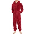 thumbnail image 1 of Men Artificial Wool Long Hoodie Jumpsuit Sleeve Pajamas Casual Solid Mens Sweat Suites Color Zipper Loose Hooded Suits for Men Jumpsuit Pajamas Casual Winter Men Jogging Suit Set Warm Rompe 1 Piece Me, 1 of 6