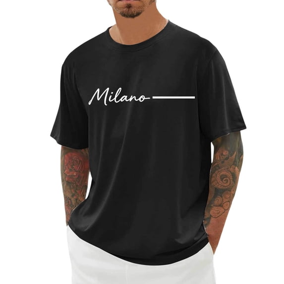 Men Artistic Font Graphic T Shirt City Name Country Souvenir Short Sleeve Crewneck Tee Printed Top Lightweight Casual Apparel