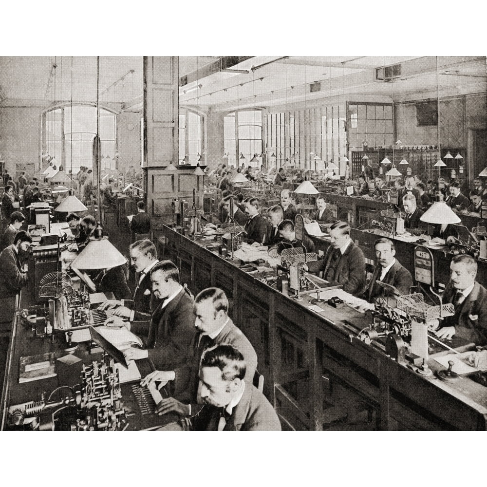 Men At Work Sending And Receiving Telegraph Messages In The General