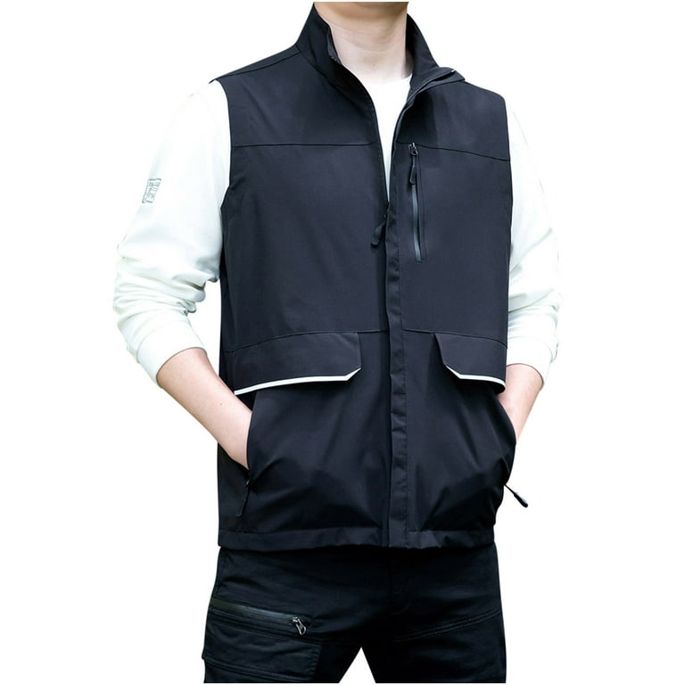 Men Athletic Outdoor Fishing Vest Quick Dry Climbing Travel Utility Vest  Windproof Sleeveless Jacket for Hiking Golf