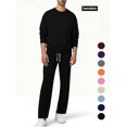 thumbnail image 1 of Men Athletic Outfit Sets Men's Fleece 2-Piece Crew Sweatshirt and Open Bottom Sweatpants with Pocket Set(Black, M), 1 of 10
