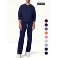 thumbnail image 1 of Men Athletic Outfit Sets Men's Fleece 2-Piece Crew Sweatshirt and Open Bottom Sweatpants with Pocket Set(Navy, 2XL), 1 of 10
