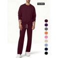 thumbnail image 1 of Men Athletic Outfit Sets Men's Fleece 2-Piece Crew Sweatshirt and Open Bottom Sweatpants with Pocket Set(Wine, S), 1 of 10