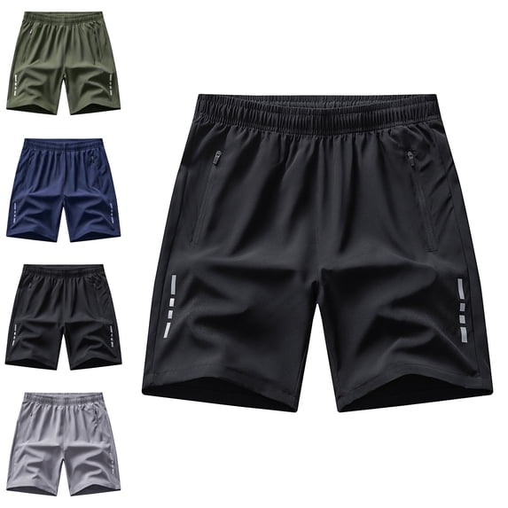 Men Athletic Shorts Breathable Shorts for Men Lightweight Summer Shorts for Men with Zipper Pockets