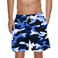 thumbnail image 1 of Men Athletic Shorts Elastic Waist Drawstring Casual Camouflage Print Knee Length Shorts Loose Fit Gym Shorts with Pockets Summer Beach Shorts Workout Quick Dry Shorts, 1 of 4