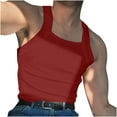 thumbnail image 1 of Men Athletic Style Square Cut Tank Top Ribbed Slim Fit Underwear Shirts Fashion Sleeveless Shirt, 1 of 6