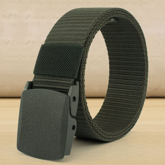 Men Automatic Buckle Nylon Belt Casual No Holes Belt For Men