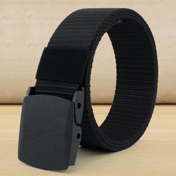 Men Automatic Buckle Nylon Belt Casual No Holes Belt For Men