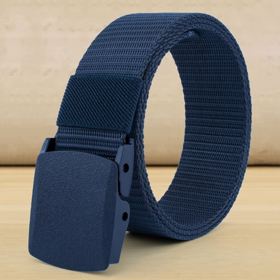 Men Automatic Buckle Nylon Belt Casual No Holes Belt For Men