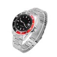 thumbnail image 1 of Men Automatic Mechanical Wristwatch Stainless Steel Band Self Winding Analog Watch Red & Black Accent, 1 of 9
