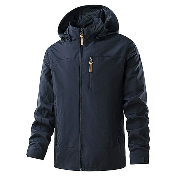 Men Autumn And Winter Plus Size Warm Windproof Youth Jacket Outdoor Casual Jacket Detachable Hat