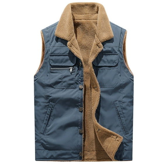 Men Autumn And Winter Solid Pocket Sleeveless Top Jacket Coats Vest Blouse Mens Tall Coats