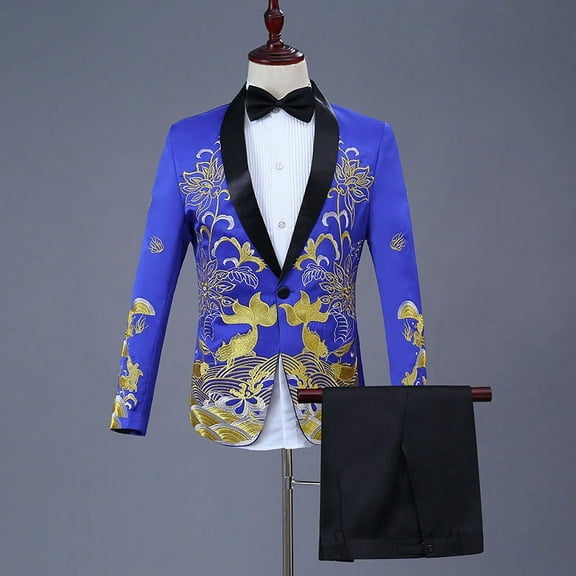 Men Autumn Wedding Party Three Pieces Jacket Trousers Set Large Size Male Blazer Coat Pants Vest Fashion Slim Fit Suit