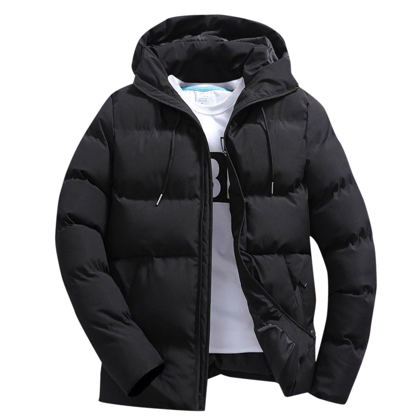 Men Autumn and Winter Two Way Zipper Down Coats Solid Zipper Men Autumn and Winter Two Way Zipper Down Coats Solid Zipper