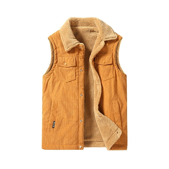 Men Autumn and Winter Casual Keep Warm Zipper Sleeveless Vacation Outdoor Vest Jacket Coat