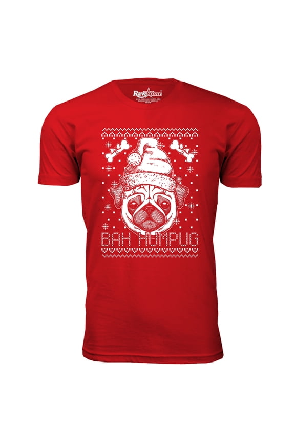 Men Awesome Ugly Christmas Sweater T-Shirt - Bah Humpug